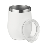 Double-walled thermal mug with transparent drink-lid, 350 ml white colour