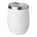 Double-walled thermal mug with transparent drink-lid, 350 ml white colour second view