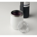 Double-walled thermal mug with transparent drink-lid, 350 ml white colour third view