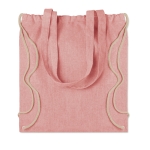 Drawstring bag with handles made from recycled cotton, 140 g/m2 red colour second view