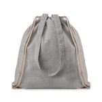 Drawstring bag with handles made from recycled cotton, 140 g/m2 grey colour