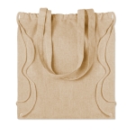 Drawstring bag with handles made from recycled cotton, 140 g/m2 beige colour second view