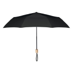 Foldable manual umbrella made of RPET with matching cover, Ø 99 black colour