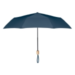 Foldable manual umbrella made of RPET with matching cover, Ø 99 blue colour