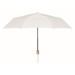 Foldable manual umbrella made of RPET with matching cover, Ø 99 white colour