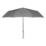 Foldable manual umbrella made of RPET with matching cover, Ø 99 grey colour