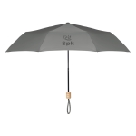 Foldable manual umbrella made of RPET with matching cover, Ø 99 grey colour main view