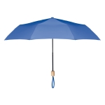 Foldable manual umbrella made of RPET with matching cover, Ø 99 royal blue colour