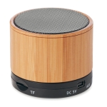 Round wooden Bluetooth speaker black colour second view