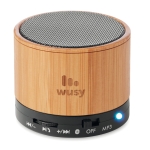 Round wooden Bluetooth speaker black colour second main view