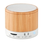 Round wooden Bluetooth speaker white colour