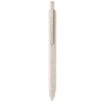 Sustainable ballpoint pen made of a wheat straw mix, blue ink beige colour