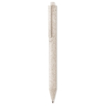 Sustainable ballpoint pen made of a wheat straw mix, blue ink beige colour second view