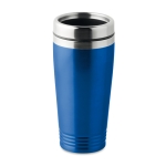 Double-walled thermos mug with sliding drink opening, 400 ml royal blue colour