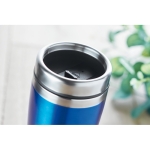 Double-walled thermos mug with sliding drink opening, 400 ml royal blue colour second ambient view