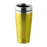 Double-walled thermos mug with sliding drink opening, 400 ml lime colour