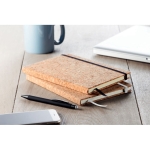 Notebook with cork cover for trade fairs and promotions, A5 black colour main view