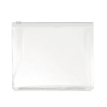 Affordable transparent toiletry / cosmetics bag for travel transparent white colour