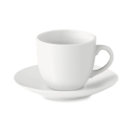 Espresso cup and saucer made of porcelain, 80 ml white colour