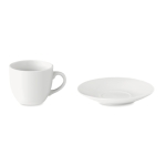 Espresso cup and saucer made of porcelain, 80 ml white colour second view