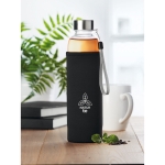 Borosilicate bottle, tea strainer, protective cover, 500 ml black colour main ambient view