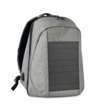 Laptop backpack with solar charger as promotional gift, 13'' black colour