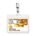 ID card holder with metal clip for your employees, PVC transparent colour second main view