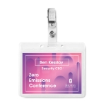 ID card holder with metal clip for your employees, PVC transparent colour second main view