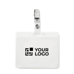 ID card holder with metal clip for your employees, PVC view with print area