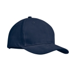 Promotional baseball cap with 6 panels and tuck tab blue colour