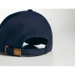 Promotional baseball cap with 6 panels and tuck tab blue colour second view