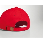 Promotional baseball cap with 6 panels and tuck tab red colour second view