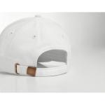 Promotional baseball cap with 6 panels and tuck tab white colour second view