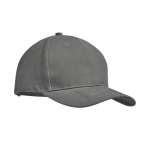 Promotional baseball cap with 6 panels and tuck tab grey colour