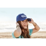 Promotional baseball cap with 6 panels and tuck tab royal blue colour ambient view