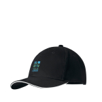 Baseball cap with 6 panels and Velcro closure white colour view with print area