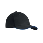 Baseball cap with 6 panels and Velcro closure royal blue colour