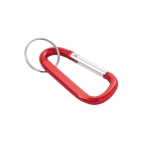 Aluminium keyring in carabiner shape, Aluclip red colour