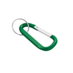 Aluminium keyring in carabiner shape, Aluclip green colour