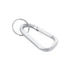 Aluminium keyring in carabiner shape, Aluclip silver colour