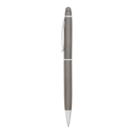 Ballpoint metal touch pen with blue ink in a case titanium colour