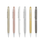 Ballpoint metal touch pen with blue ink in a case various colours