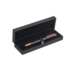 Metal rollerball pen in an elegant case with black ink champagne colour in box