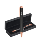 Metal rollerball pen in an elegant case with black ink main view