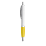 Budget pen for promoting your brand, black ink yellow colour