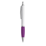 Budget pen for promoting your brand, black ink violet colour