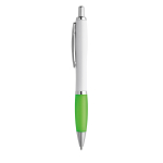 Budget pen for promoting your brand, black ink light-green colour