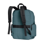 Outdoor style canvas cotton laptop backpack, 15.6'' blue colour third view