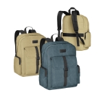 Outdoor style canvas cotton laptop backpack, 15.6'' various colours