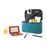 Toiletry bag for make-up utensils, lined inside turquoise colour third view